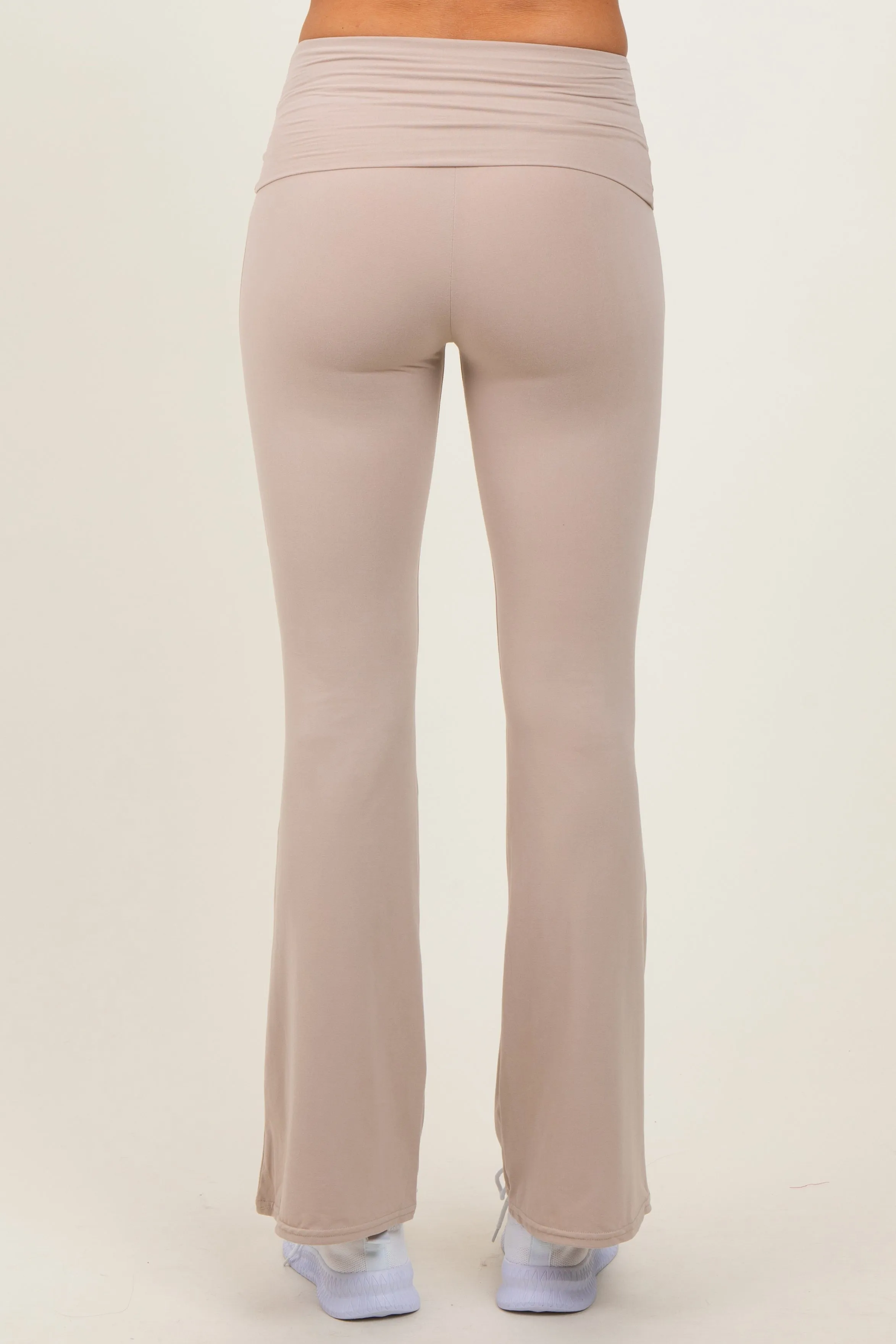 Cream Fold Over Waistband Flared Pants sold by Pinkblush product image thumbnail 5