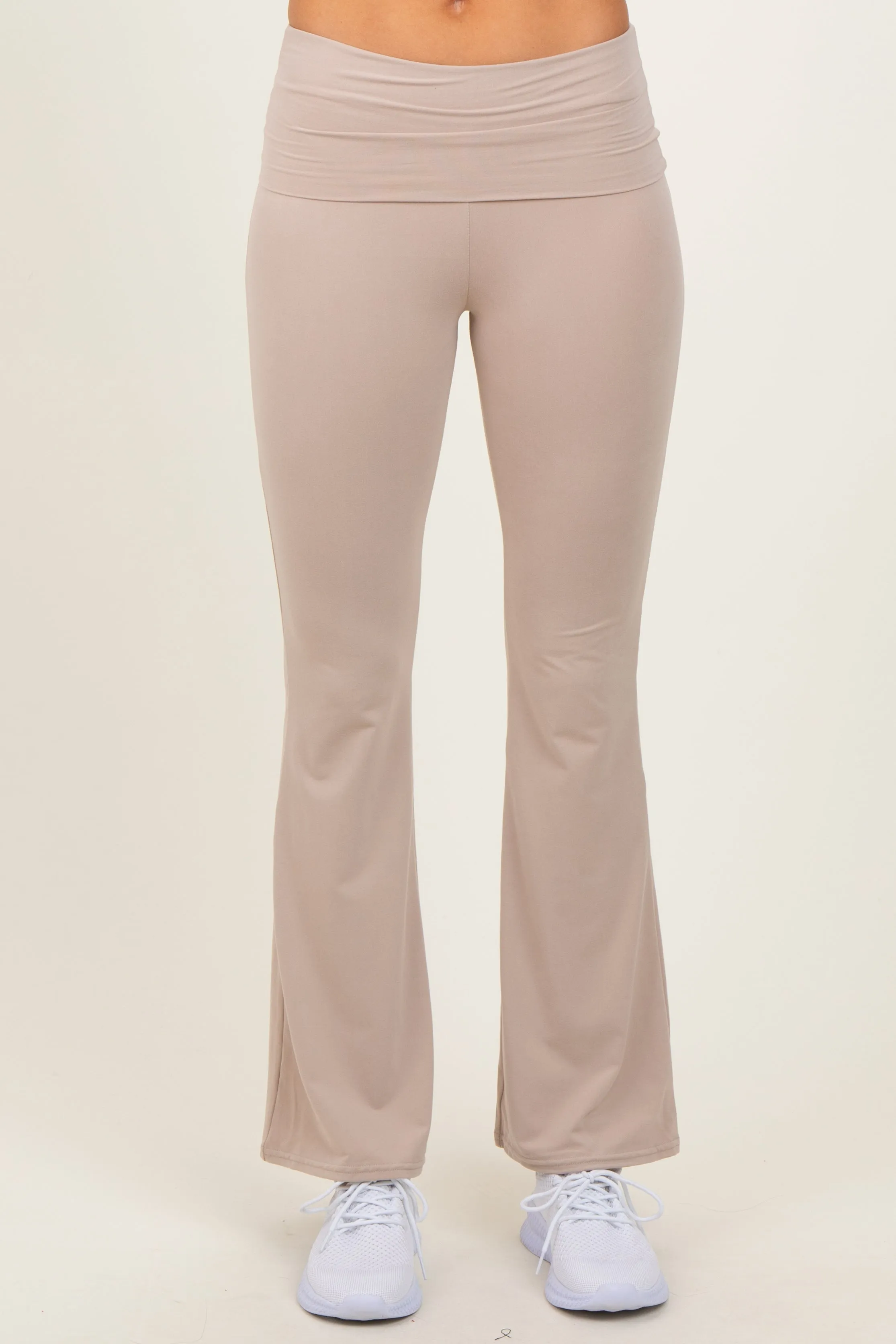 Cream Fold Over Waistband Flared Pants sold by Pinkblush product image thumbnail 3