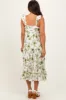 Green Floral Ruffle Strap Tiered Maternity Midi Dress sold by Pinkblush