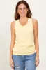 Yellow Knit Piping Detail Sleeveless Top sold by Pinkblush
