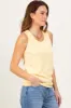 Yellow Knit Piping Detail Sleeveless Top sold by Pinkblush