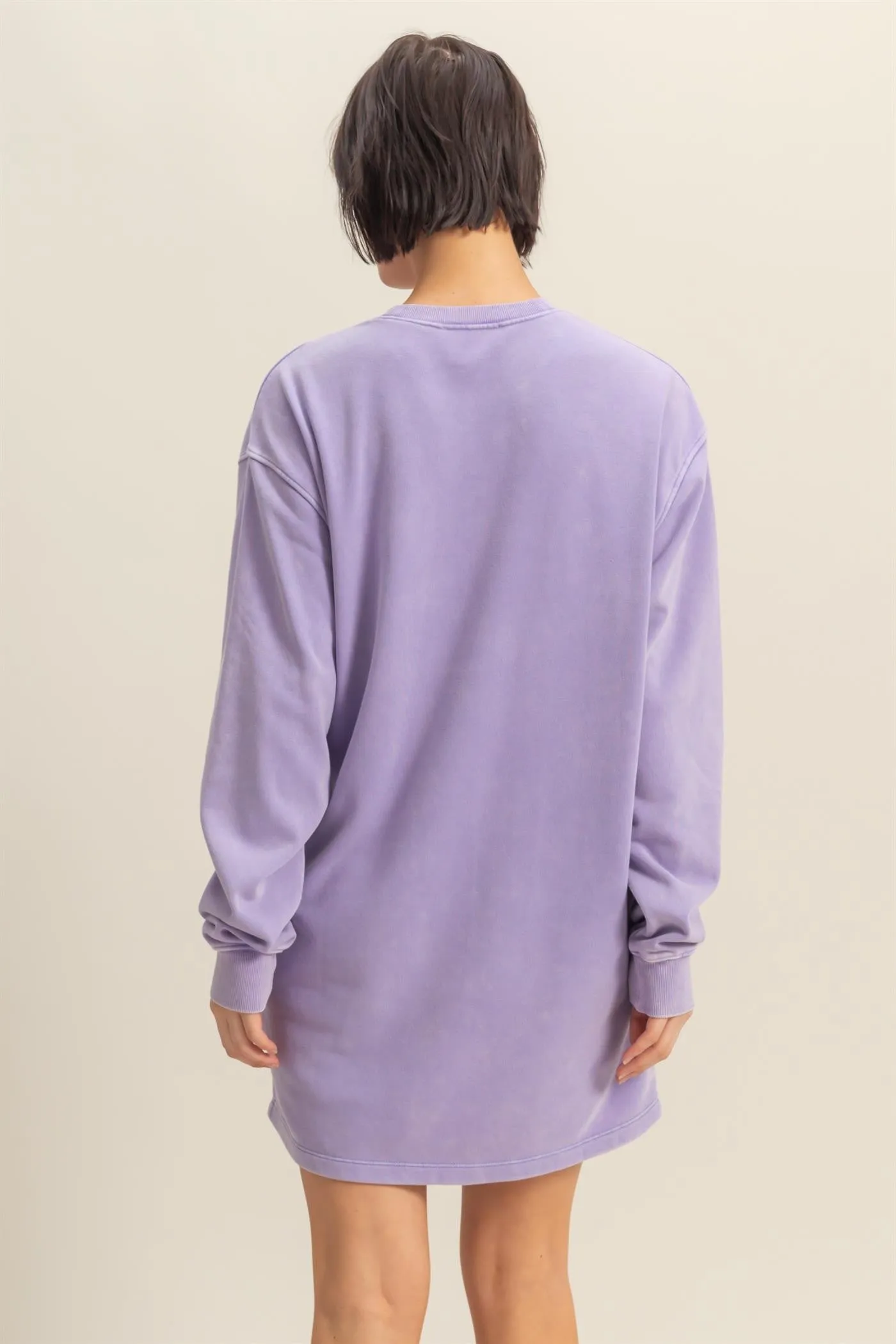 Lavender Long Sleeve Oversized Sweatshirt Mini Dress sold by Pinkblush product image thumbnail 3