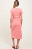 Pink Striped Button Down Maternity Midi Dress sold by Pinkblush