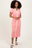Pink Striped Button Down Maternity Midi Dress sold by Pinkblush