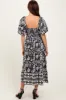 Black Floral Scallop Trim Midi Dress sold by Pinkblush