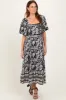 Black Floral Scallop Trim Midi Dress sold by Pinkblush