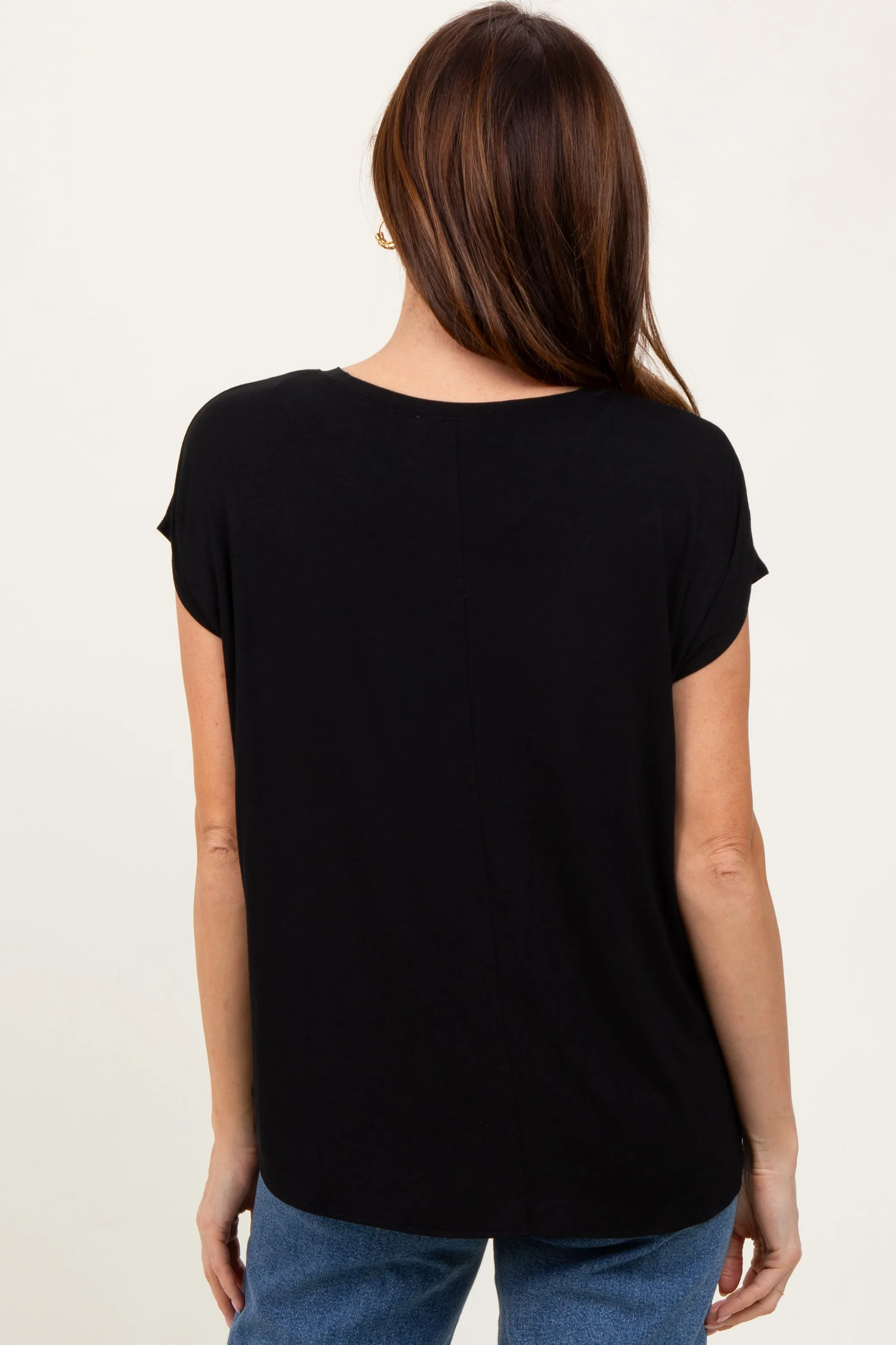 Black Dolman Sleeve Round Neck Top sold by Pinkblush product image thumbnail 4