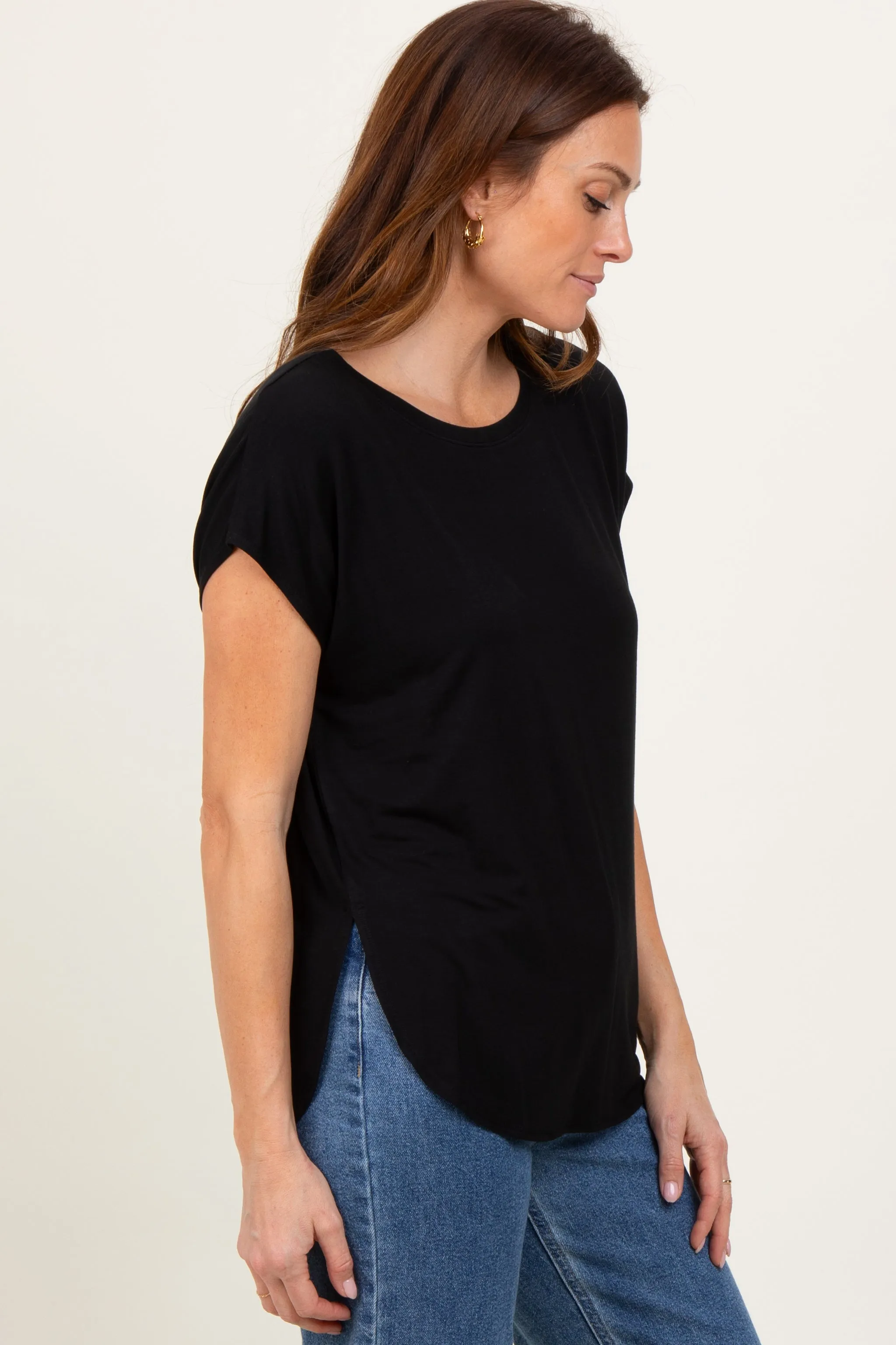 Black Dolman Sleeve Round Neck Top sold by Pinkblush product image thumbnail 3