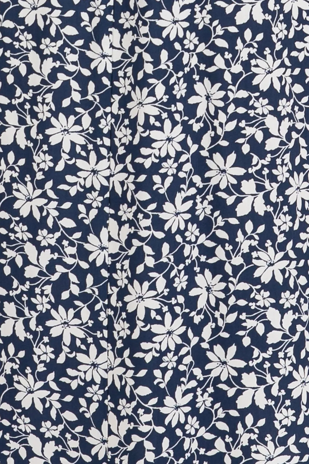 Navy Blue Floral Ruched Tie Front Midi Dress sold by Pinkblush product image thumbnail 5