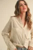 Dark Yellow Striped Double Pocket Button Down Top sold by Pinkblush