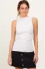 Beige Ribbed Sleeveless Mock Neck Maternity Top sold by Pinkblush