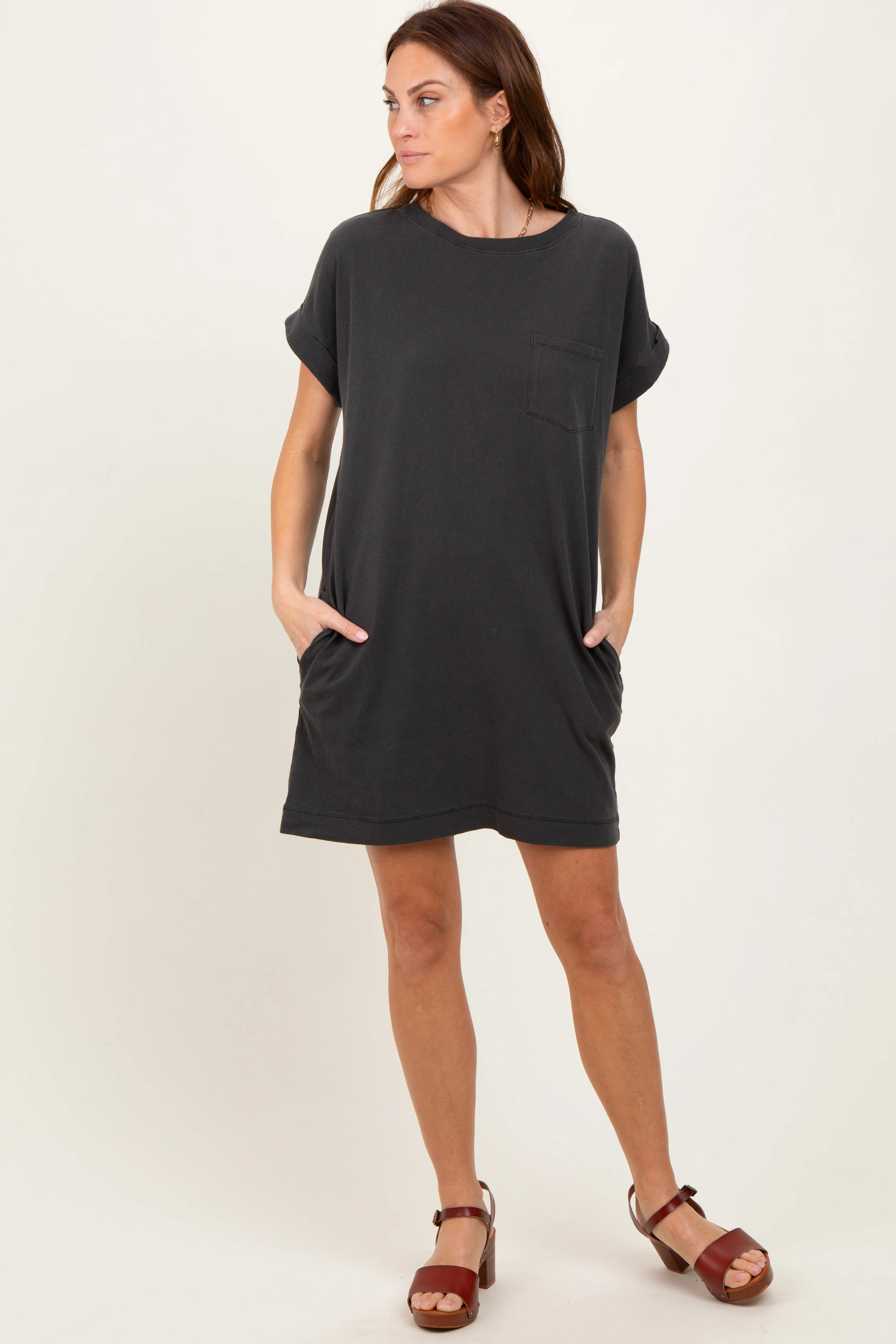Charcoal Mini T-Shirt Dress sold by Pinkblush