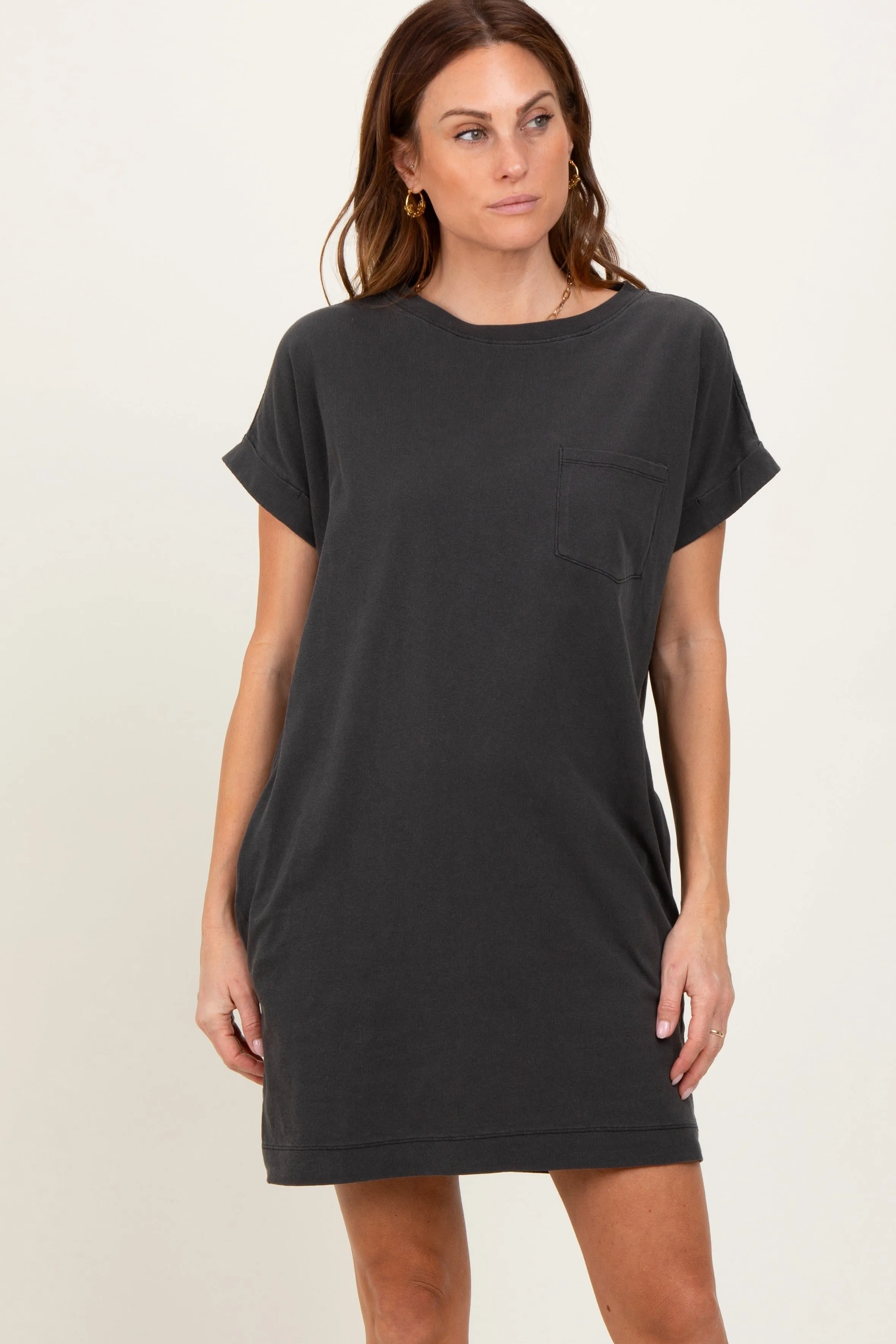 Charcoal Mini T-Shirt Dress sold by Pinkblush product image thumbnail 2