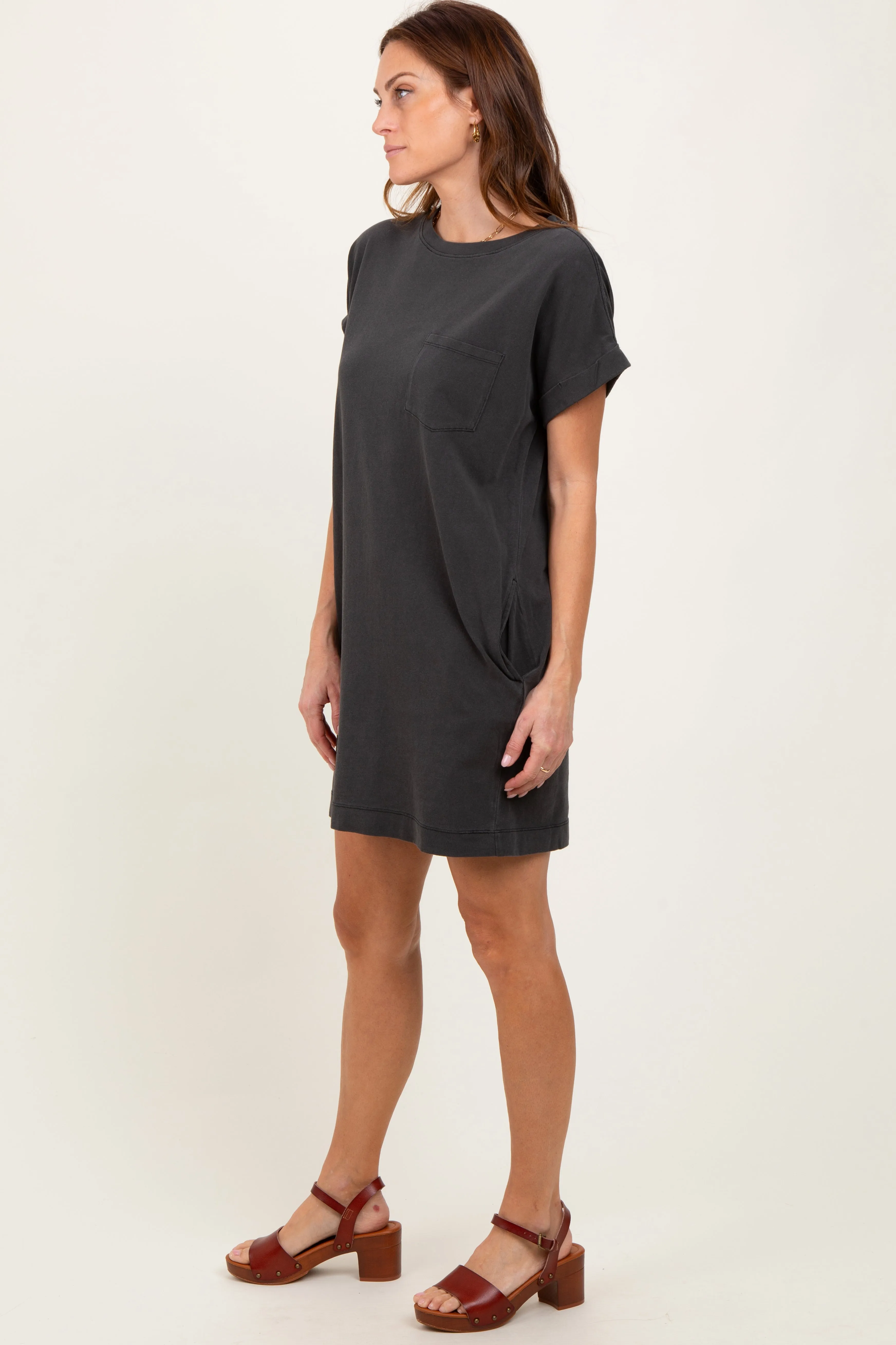 Charcoal Mini T-Shirt Dress sold by Pinkblush product image thumbnail 3