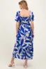 Royal Blue Blue Smocked Top Woven Tiered Maternity Dress sold by Pinkblush