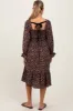 Black Floral Smocked Velvet Back Tie Maternity Midi Dress sold by Pinkblush