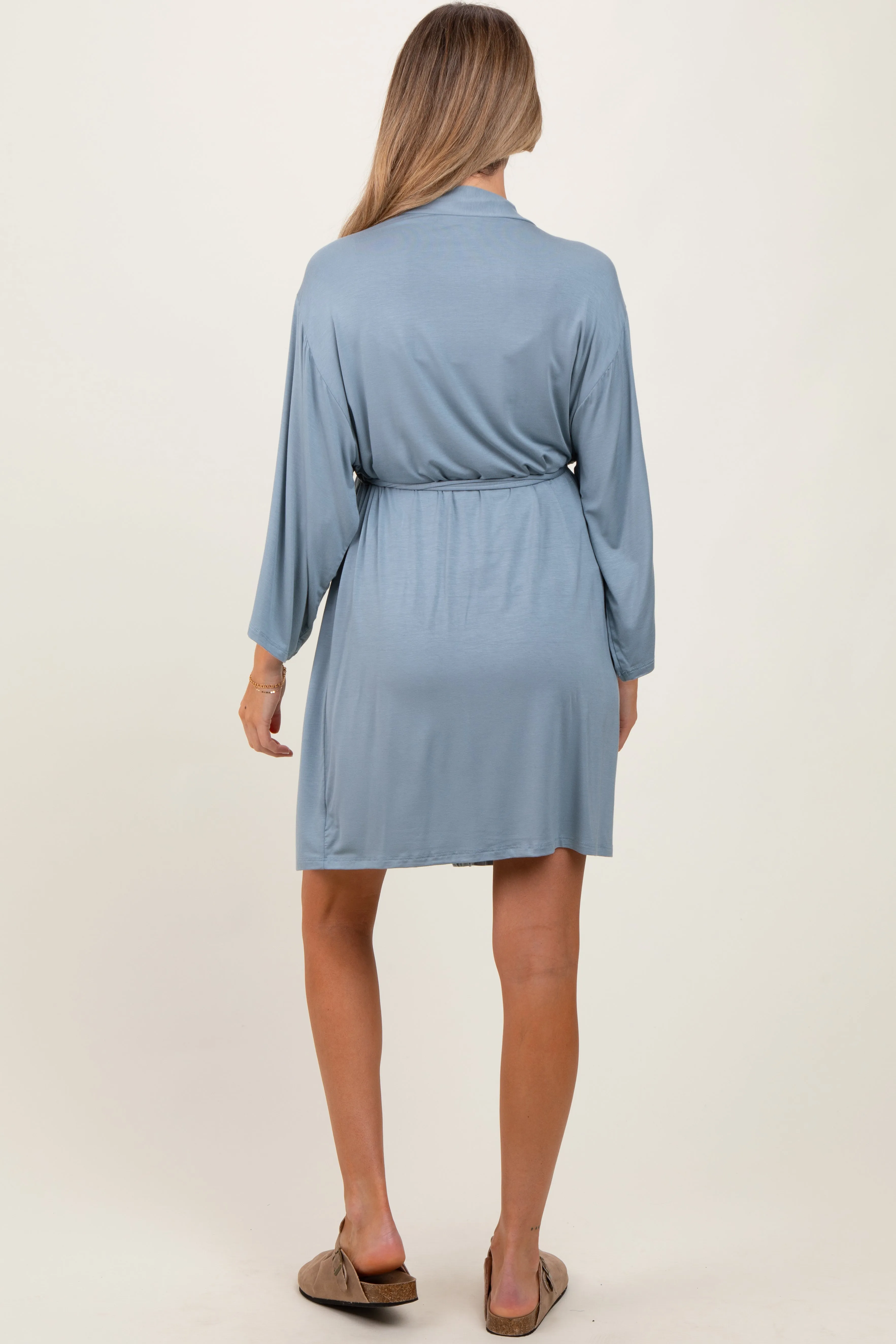 Blue Delivery/Nursing Maternity Robe sold by Pinkblush product image thumbnail 4