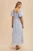 Light Blue Floral Sweetheart Maxi Dress sold by Pinkblush