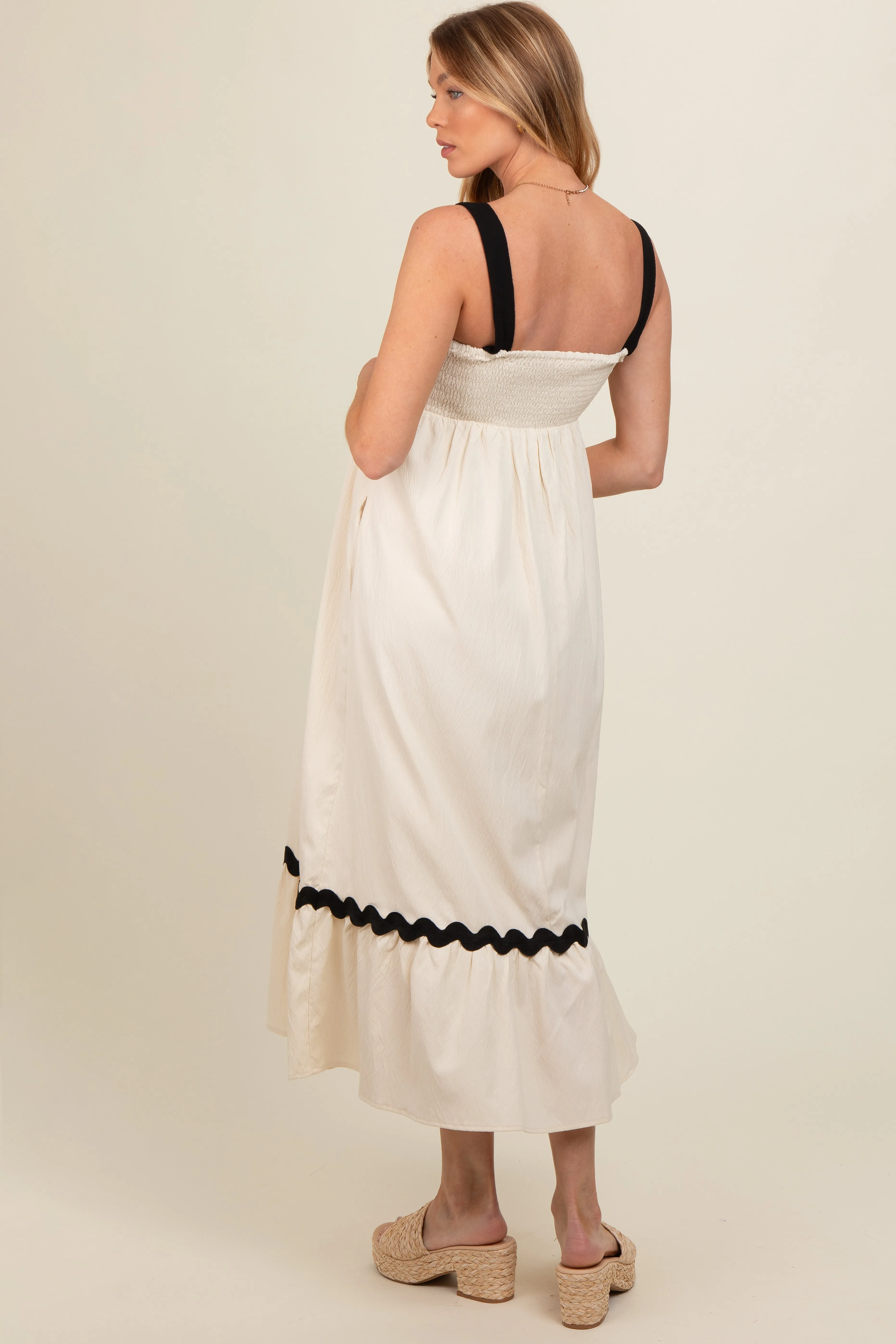 Cream Contrast Trim Maternity Maxi Dress sold by Pinkblush product image thumbnail 4