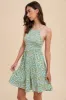Green Floral Smocked Cami Mini Dress sold by Pinkblush