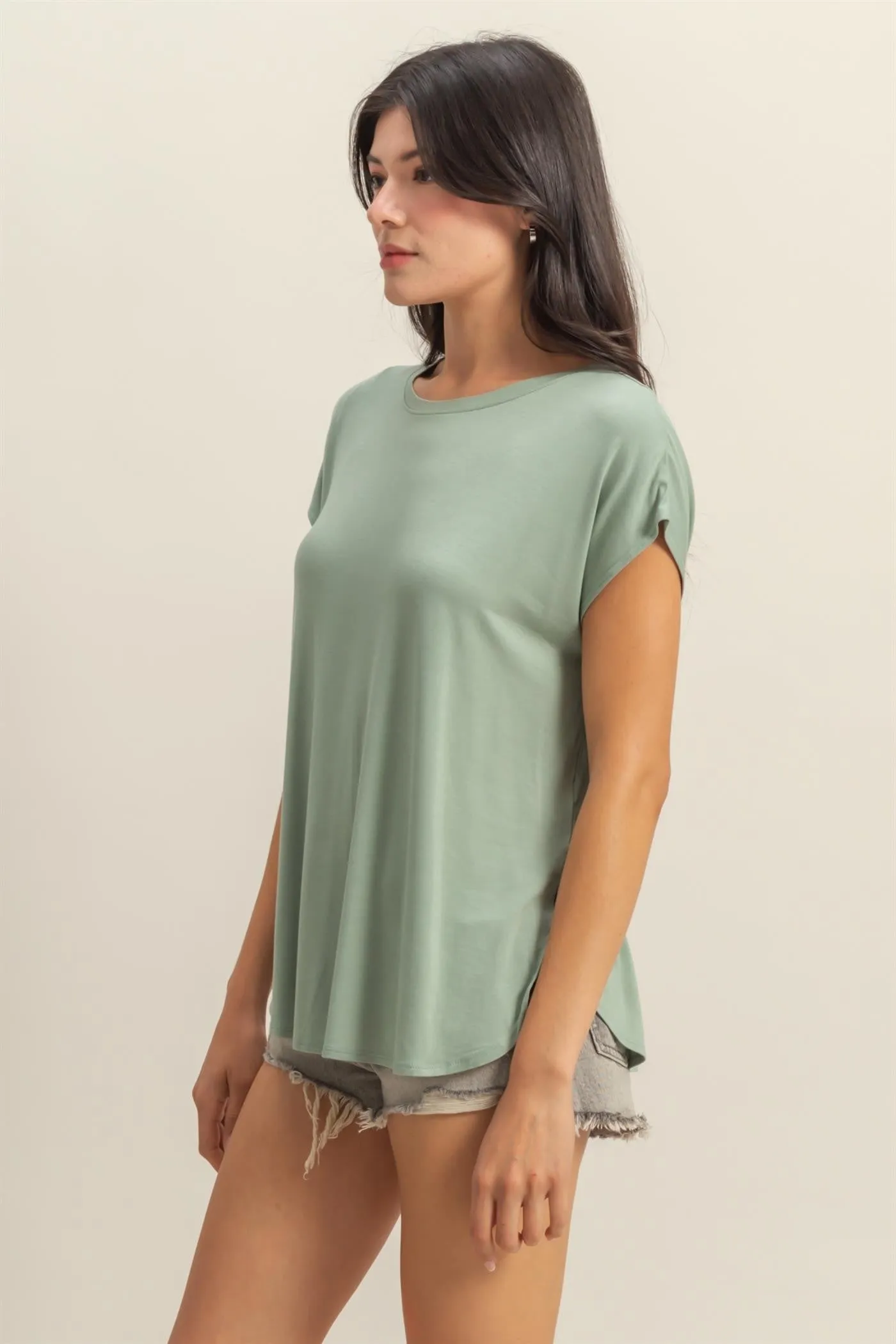 Sage Dolman Sleeve Round Neck Top sold by Pinkblush product image thumbnail 2