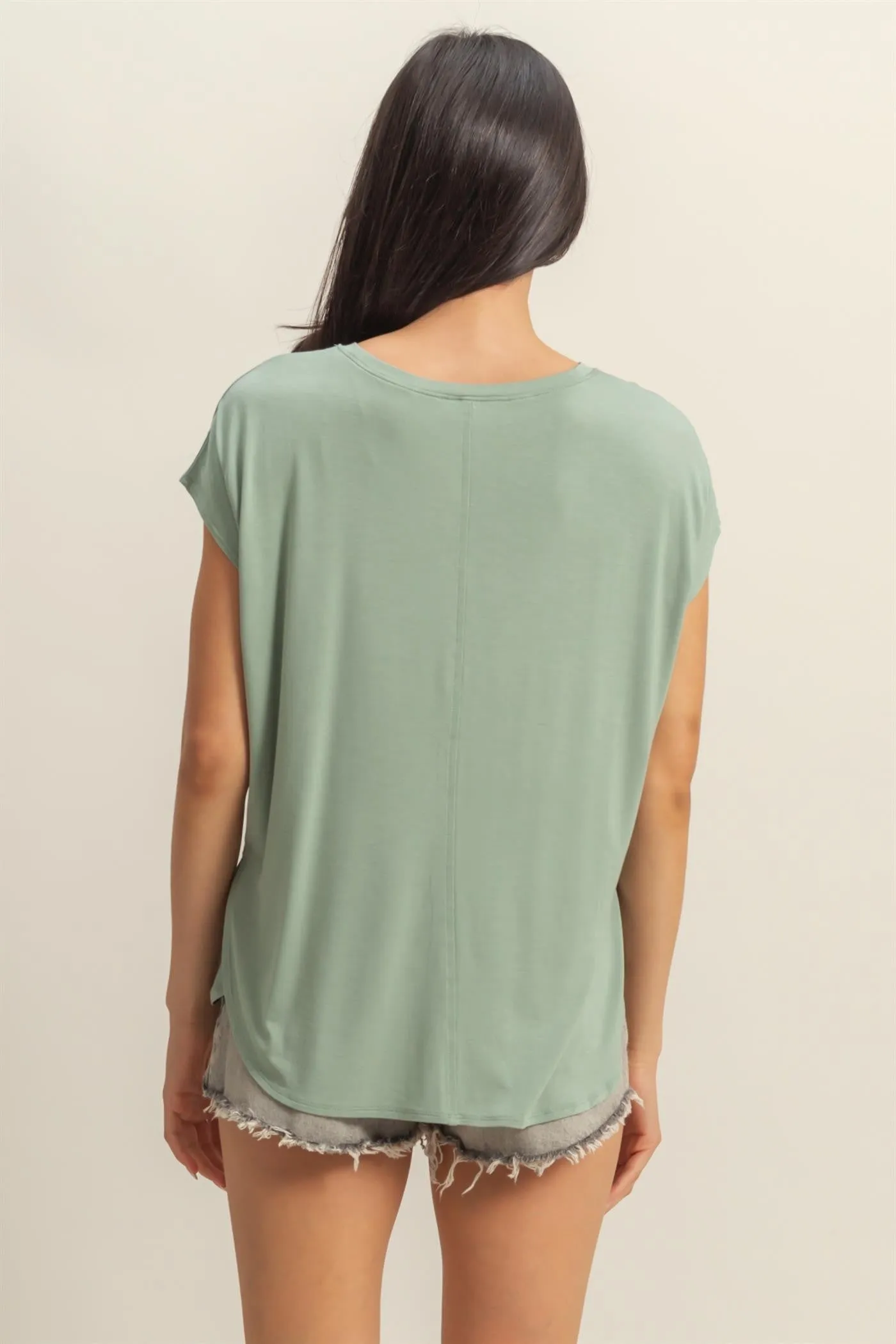 Sage Dolman Sleeve Round Neck Top sold by Pinkblush product image thumbnail 3