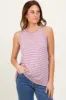 Lavender Striped Maternity Tank Top sold by Pinkblush