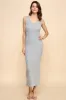 Heather Gray V-Neck Tank Maxi Dress sold by Pinkblush