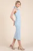 Light Blue Halter Tied Criss-Cross Ribbed Midi Dress sold by Pinkblush