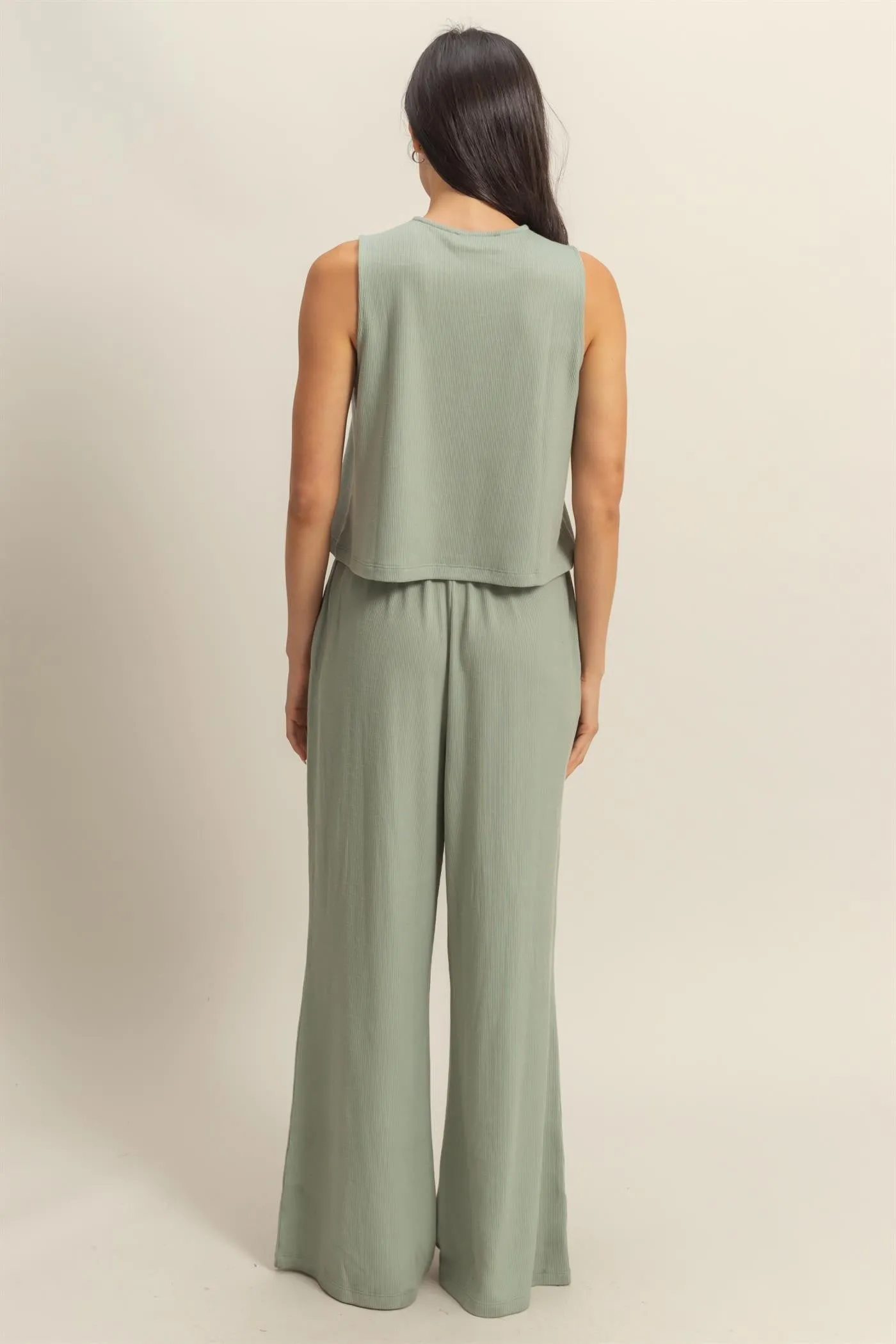 Sage Sleeveless Top And Wide Leg Pants Maternity Set sold by Pinkblush product image thumbnail 3