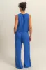 Royal Blue Sleeveless Top And Wide Leg Pants Maternity Set sold by Pinkblush