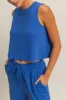 Royal Blue Sleeveless Top And Wide Leg Pants Maternity Set sold by Pinkblush