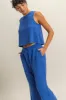 Royal Blue Sleeveless Top And Wide Leg Pants Maternity Set sold by Pinkblush