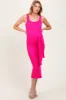 Fuchsia Ribbed Front Tie Sleeveless Maternity Midi Dress sold by Pinkblush