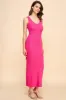 Fuchsia V-Neck Tank Maxi Dress sold by Pinkblush