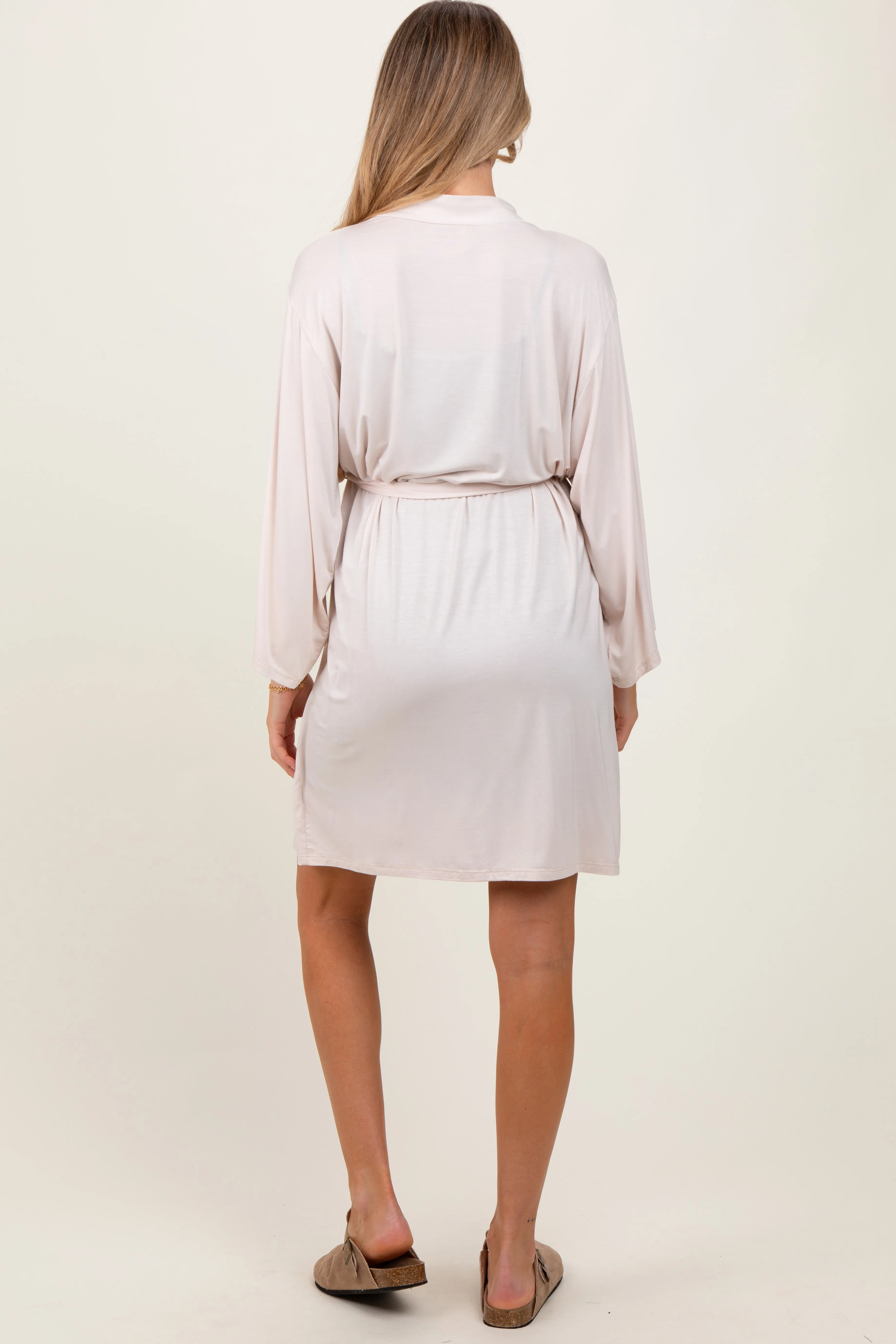 Beige Delivery/Nursing Maternity Robe sold by Pinkblush product image thumbnail 3