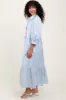 Blue Striped Collar Maxi Dress sold by Pinkblush