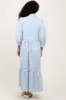 Blue Striped Collar Maxi Dress sold by Pinkblush