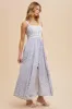 Light Blue Floral Button Down Sleeveless Maxi Dress sold by Pinkblush