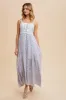 Light Blue Floral Button Down Sleeveless Maxi Dress sold by Pinkblush