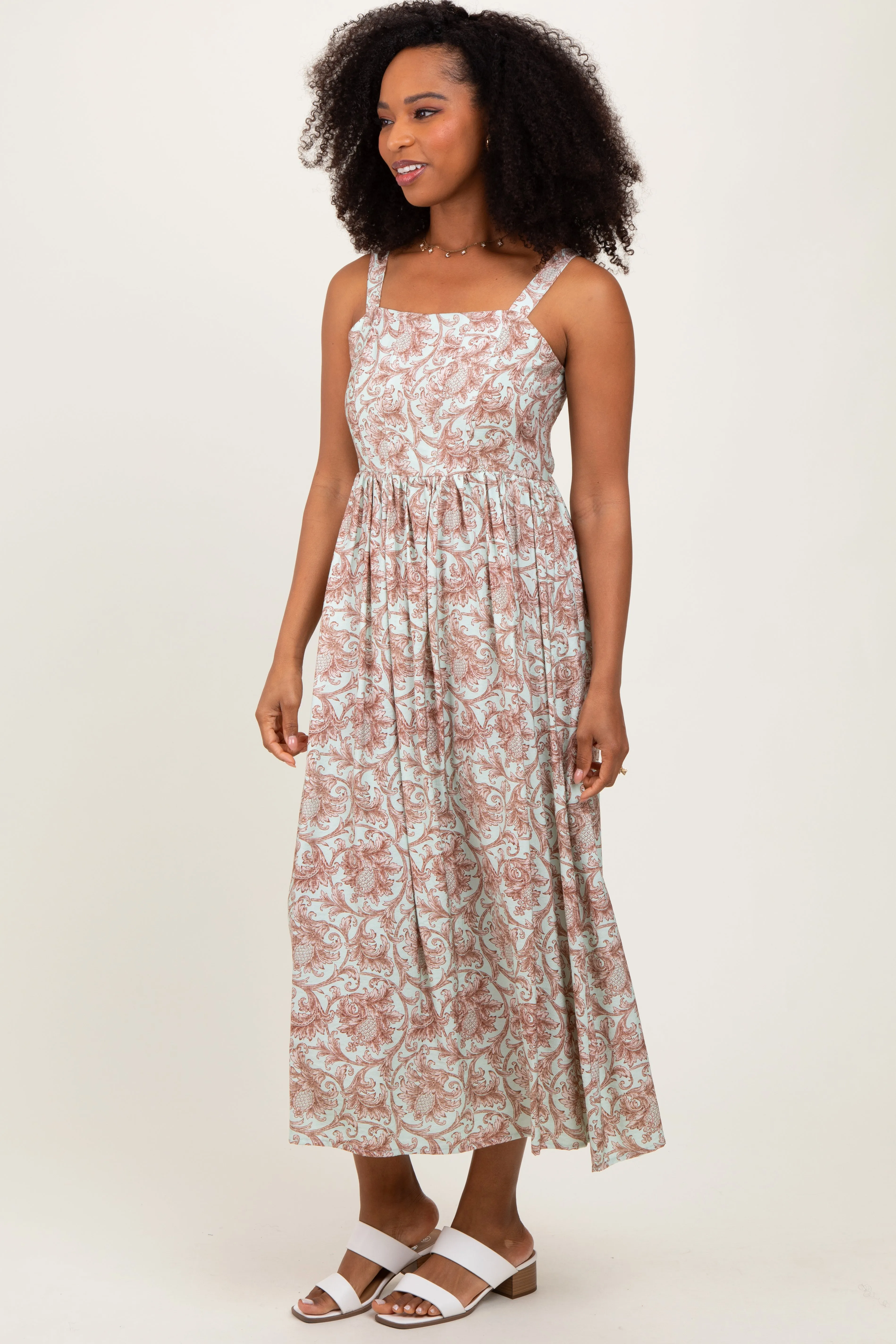 Mint Abstract Print Midi Dress sold by Pinkblush product image thumbnail 3