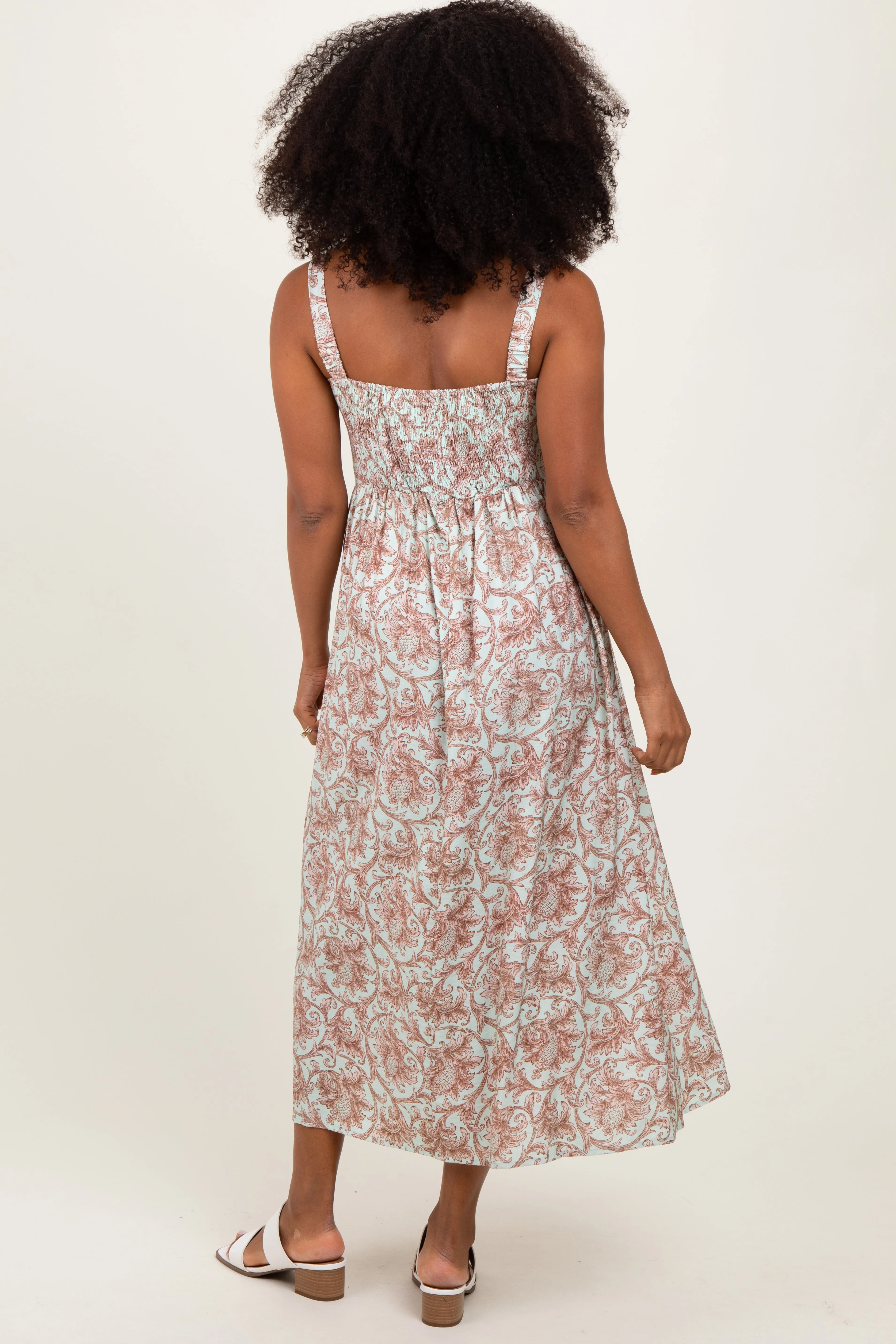 Mint Abstract Print Midi Dress sold by Pinkblush product image thumbnail 4