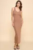 Taupe V-Neck Tank Maxi Dress sold by Pinkblush