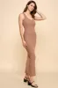 Taupe V-Neck Tank Maxi Dress sold by Pinkblush