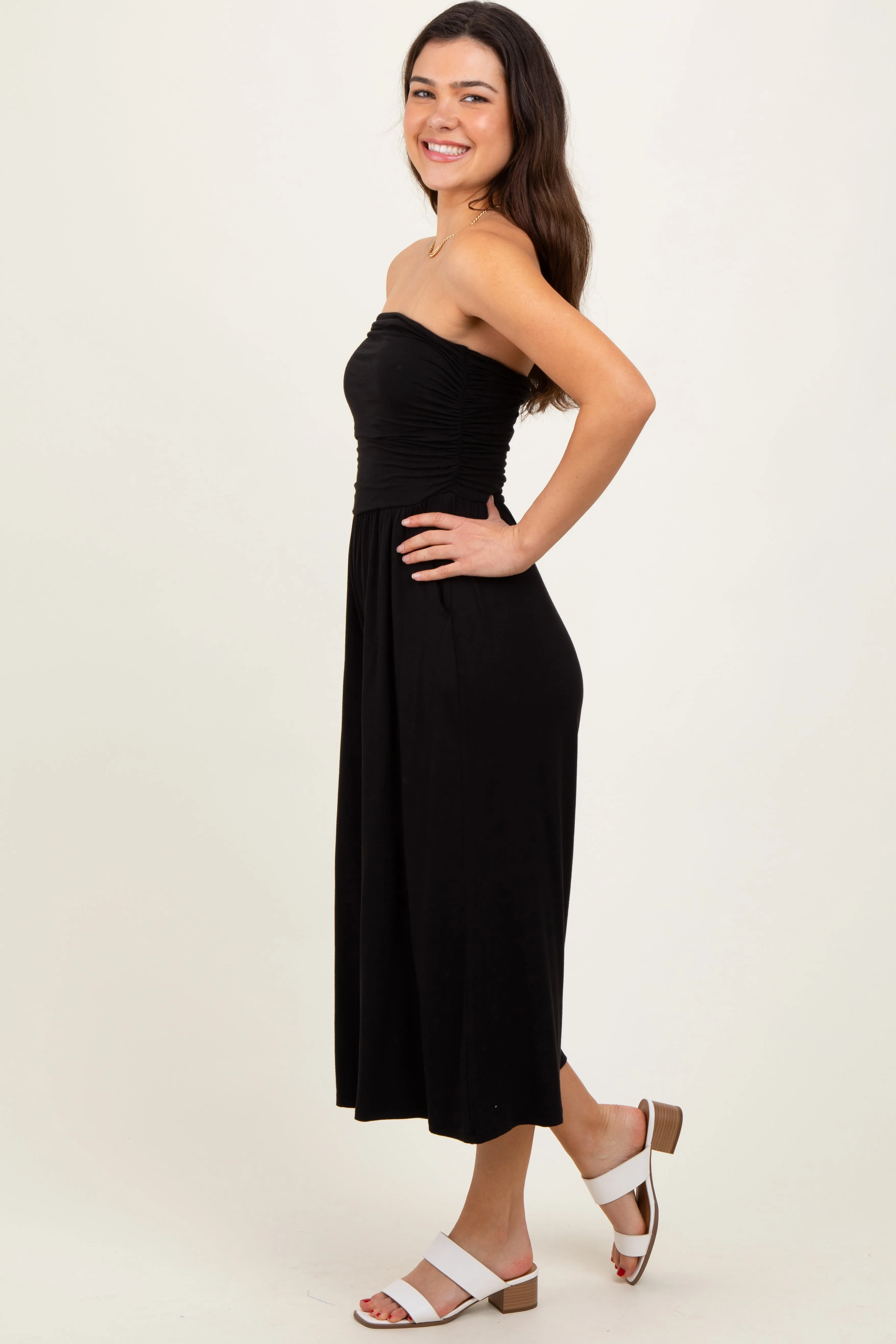Black Double Layered Strapless Tube Top Jumpsuit sold by Pinkblush product image thumbnail 2