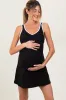 Black Contrast Trim Maternity Romper Dress sold by Pinkblush
