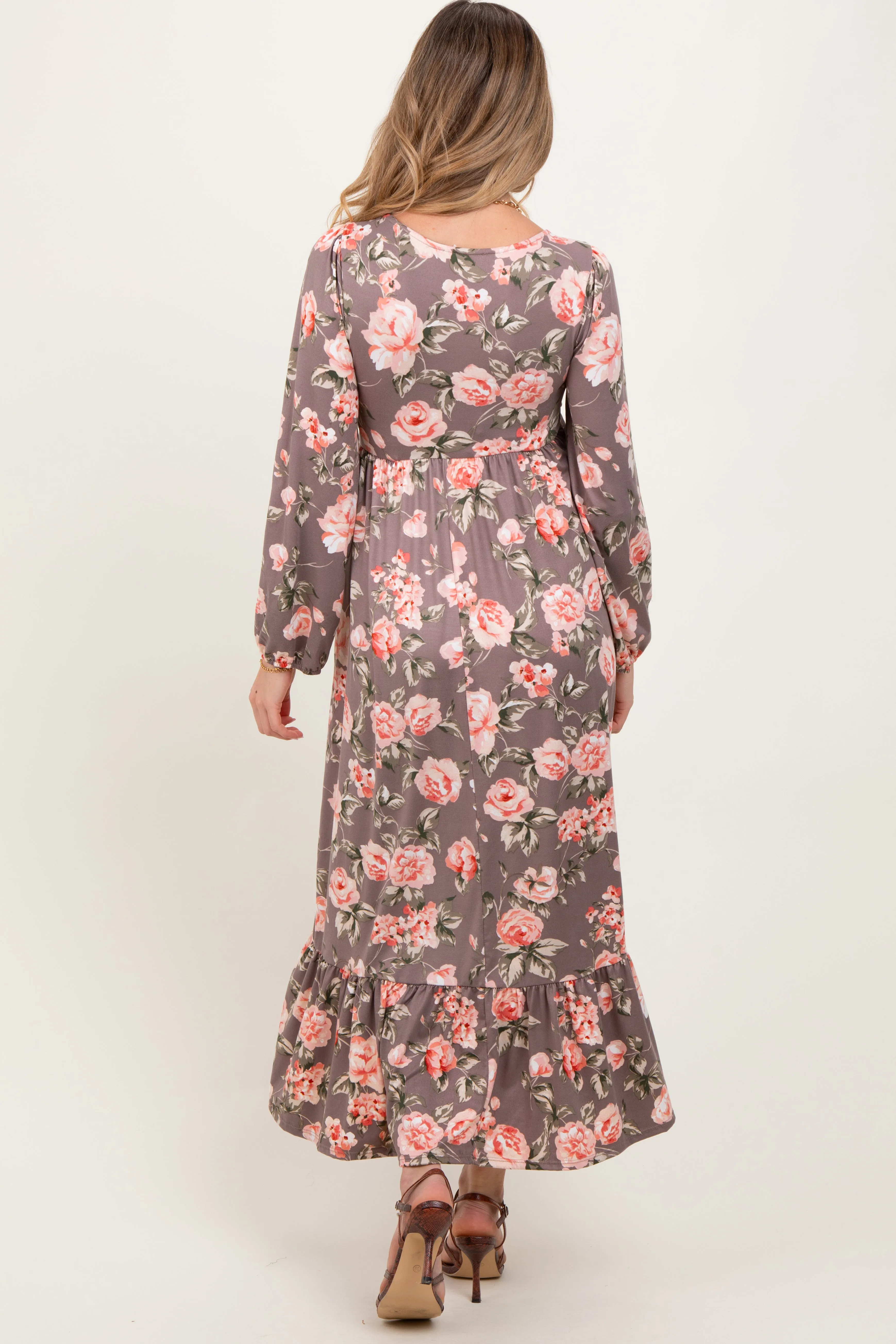 Mauve Blush Sweetheart Neckline Maternity Maxi With Side Pockets sold by Pinkblush product image thumbnail 4