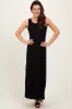 Black Sleeveless Flared Scoop Neck Maxi Dress sold by Pinkblush