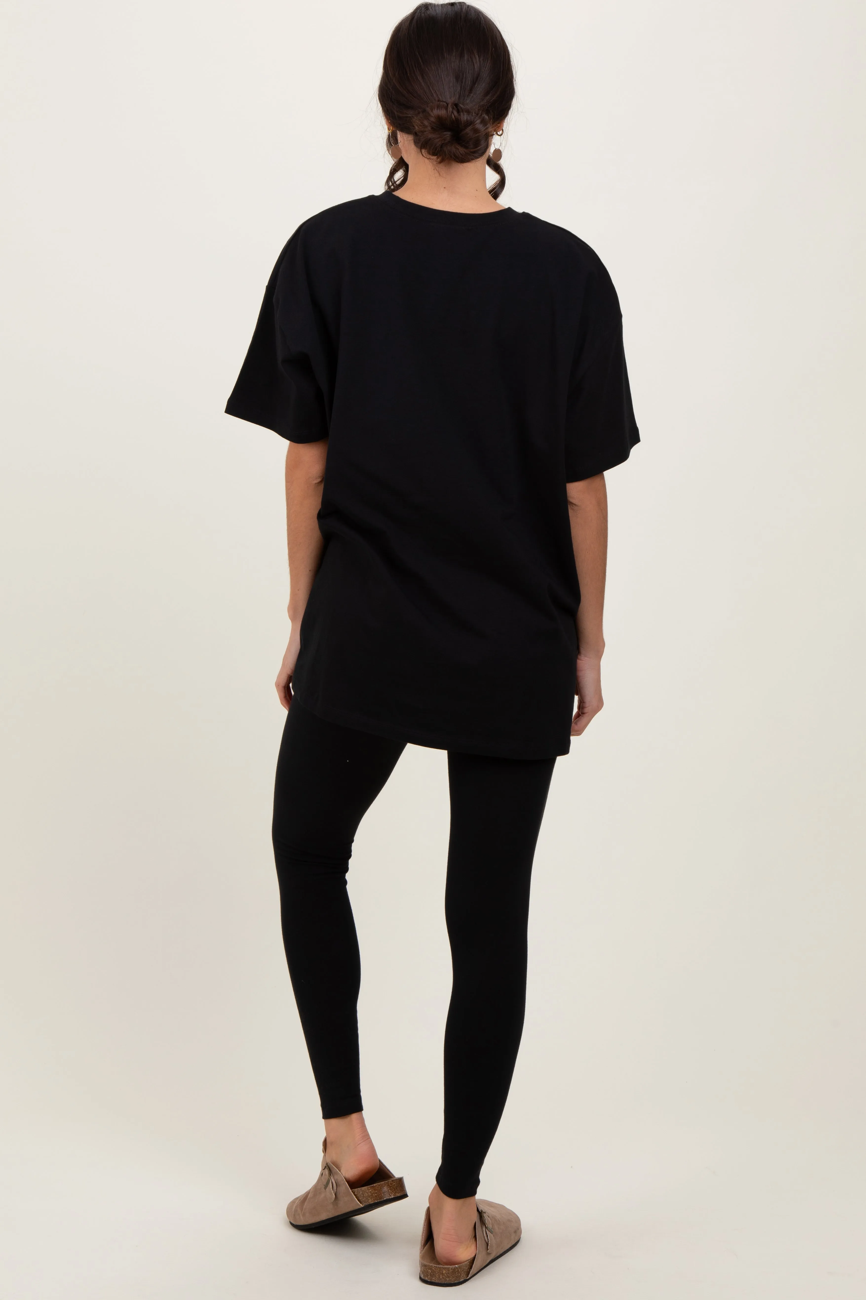 Black Oversized Crewneck Short Sleeve and Legging Set sold by Pinkblush product image thumbnail 4