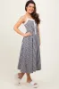 Black Gingham Smocked Trim Midi Dress sold by Pinkblush